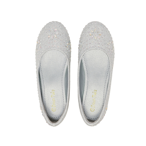 Girl's Comfortable Ballerina Flats - SILVER GLITTER - 3